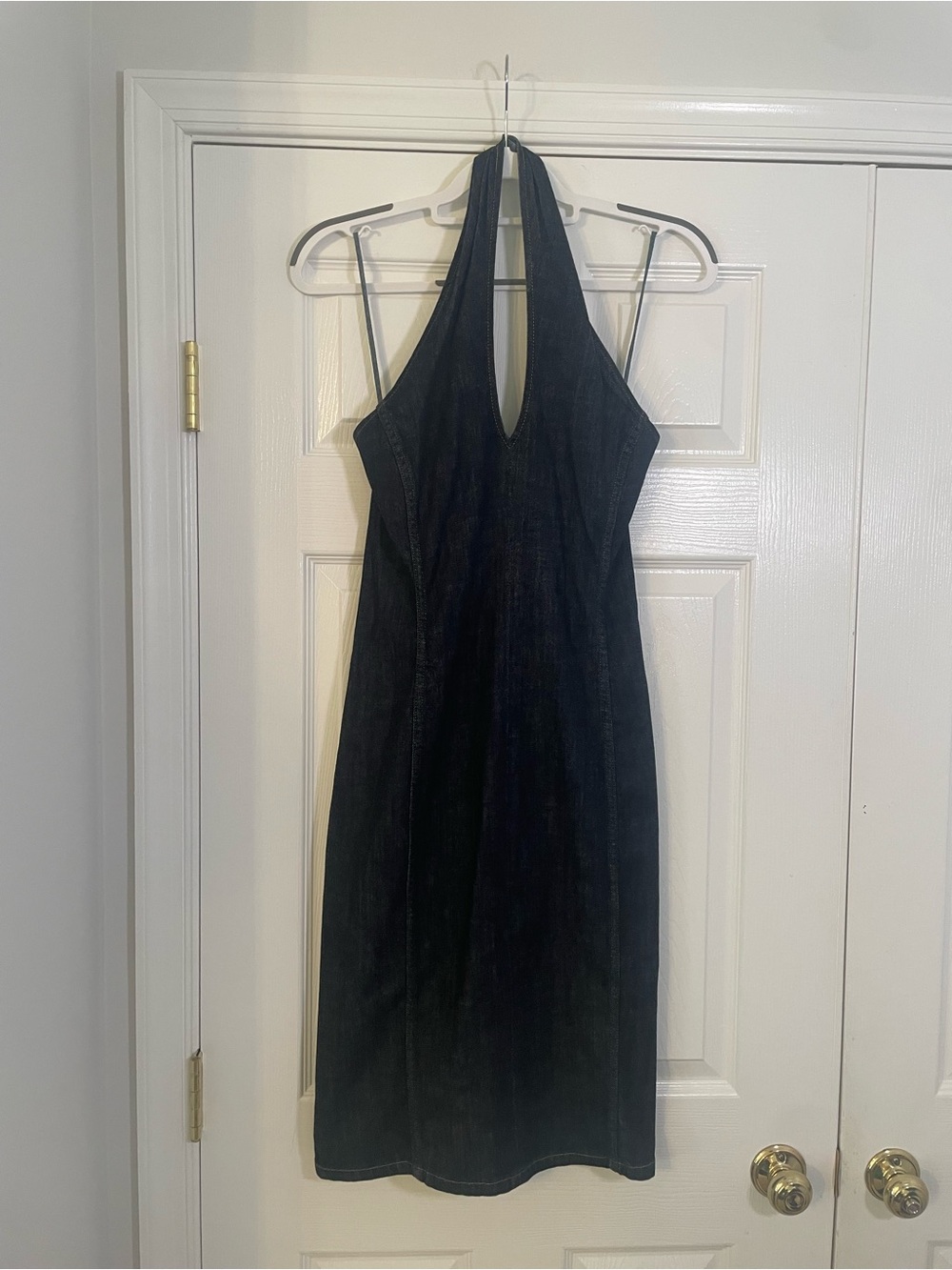 Ralph Lauren Black Label Denim Halter Dress Size 2 NWOT Made in Italy